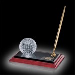 Golf Ball Pen Set - Rosewood/Black/Gold Laser-etched