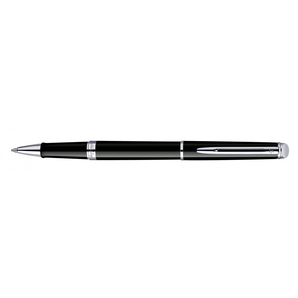 Custom Etched Waterman Hemisphere Rollerball Black Lacquer Chrome Trim Custom Etched Waterman Hemisphere Rollerball Black Lacquer Chrome Trim