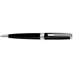 Laser-etched Waterman Exception Ball Pen Slim Black Silver Trim