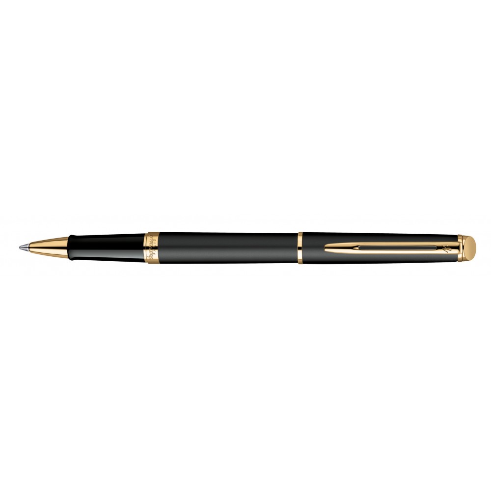 Laser-etched Waterman Hemisphere Rollerball Matte Black Gold Trim Laser-etched Waterman Hemisphere Rollerball Matte Black Gold Trim