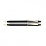Logo Imprinted Cross Classic Century Classic Black Pen and Pencil Set