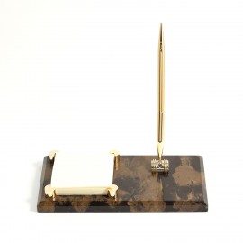 Marble Memo Holder w/ Pen Custom Etched  Marble Memo Holder w/ Pen Custom Etched
