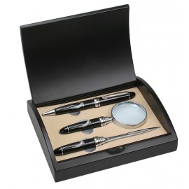 Laser-etched Golfer Design Three Piece Gift Set  Laser-etched Golfer Design Three Piece Gift Set