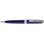 Laser-etched Waterman Exception Ball Pen Slim Blue Silver Trim