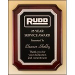Rosewood Piano-Finish Plaque w/Florentine Border & Textured Center (7"x 9") with Logo