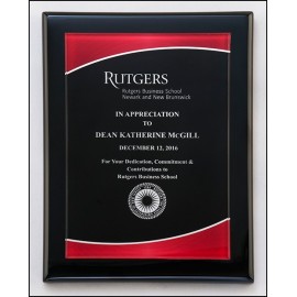 Promotional Airflyte Black Piano-Finish Plaque w/Acrylic Plate & Red Border (8"x 10")