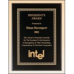 Logo Branded Airflyte Black Stained Piano-Finish Plaque w/Florentine Design Border (9"x 12")