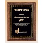 Airflyte Walnut Piano-Finish Plaque w/Brass Plate & Gold Leaf Design Border (9"x 12") with Logo