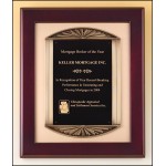 Airflyte Rosewood Piano-Finish Frame w/Antique Bronze Finish Frame Casting & Gold Metal Background with Logo
