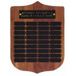 Promotional American Walnut Perpetual Plaque w/36 Brushed Brass Plates