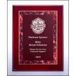 Personalized Airflyte Rosewood High Lustr Plaque w/Red Marble Border (8"x 10")