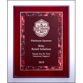 Personalized Airflyte Rosewood High Lustr Plaque w/Red Marble Border (8"x 10")
