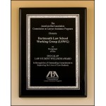 Airflyte Black Piano-Finish Plaque w/Textured Black Center & Silver Florentine Border (7"x 9") with Logo