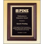 Airflyte Cherry Finish Plaque w/Gold Florentine Plate (9"x 12") with Logo