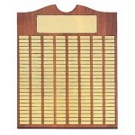 Airflyte Roster Series American Walnut Plaque w/72 Brushed Brass Plates & Top Notch with Logo
