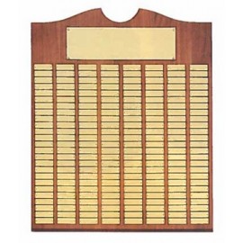 Personalized Airflyte Roster Series American Walnut Plaque w/72 Brushed Brass Plates & Top Notch