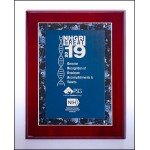 Customized Airflyte Rosewood High Lustr Plaque w/Blue Marble Border (9"x 12")