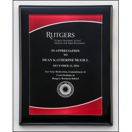 Promotional Airflyte Black Piano-Finish Plaque w/Acrylic Plate & Red Border (9"x 12")