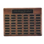 Airflyte Series American Walnut Perpetual Plaque w/60 Brass Plates (22"x 30") with Logo