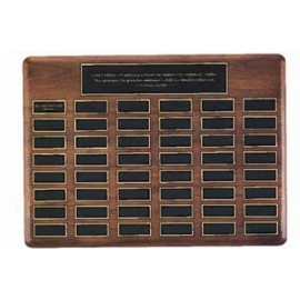 Airflyte Series American Walnut Perpetual Plaque w/60 Brass Plates (22"x 30") with Logo