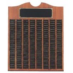 Promotional Airflyte Roster Series American Walnut Plaque w/72 Black Brass Plates & Top Notch