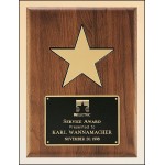 Personalized Airflyte American Walnut Plaque w/Gold Aluminum Star & Black Recessed Area (9"x 12")