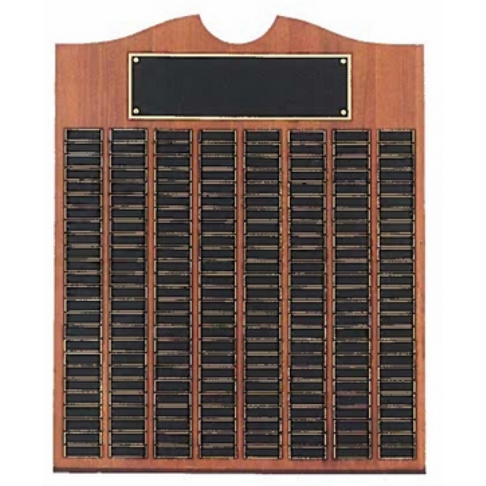 Promotional Airflyte Roster Series American Walnut Plaque w/24 Black Brass Plates & Top Notch