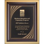 Promotional Airflyte Cherry Finish Plaque w/Cascading Gold Swirl Design Plate (8"x 10")