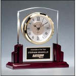 Personalized Glass Clock w/Rosewood High Gloss Base (6.625"x 6.5")