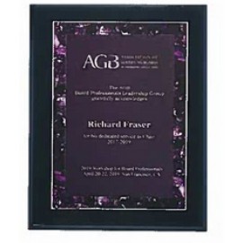 Airflyte Black High Lustr Plaque w/Violet Purple Marble Border (8"x 10") with Logo  Airflyte Black High Lustr Plaque w/Violet Purple Marble Border (8"x 10") with Logo