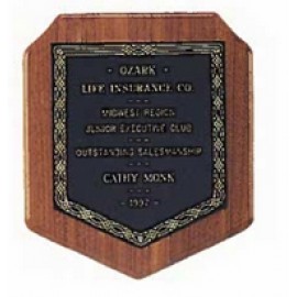 Promotional Sheffield Series American Walnut 7-Sided Plaque w/Gold Border Design