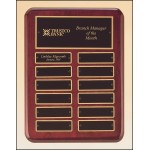 Airflyte Rosewood Stained Piano Finish Perpetual Plaque w/12 Brass Plates (9"x 12") with Logo