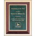 Logo Branded Airflyte Cherry Finish Plaque w/Emerald Marble Plate (9"x 12")