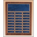 American Walnut Perpetual Plaque w/24 Sapphire Marble Brass Plates (12"x 15") with Logo