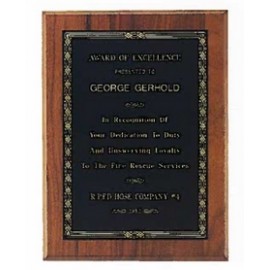 Sheffield Series American Walnut Plaque w/Gold Border Design (8"x 10") with Logo