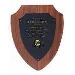 Personalized Sheffield Series American Walnut Shield Plaque (6"x 7.5")