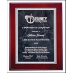 Airflyte Rosewood High Lustr Plaque w/Gray Marble Center & Silver Florentine Border (9"x 12") with Logo