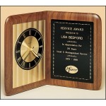 Personalized Airflyte Edge Diamond Cut Freestanding Clock w/Black Brass Plate & Black Dial (12.5"x 9.5")