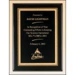 Custom Airflyte Black Stained Piano-Finish Plaque w/Brass Plate & Gold Florentine Border (9"x 12")