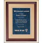 Airflyte Cherry Finish Plaque w/Sapphire Marble Plate & Gold Embossed Back Plate (11"x 14") with Logo