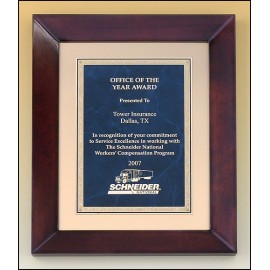 Airflyte Cherry Plaque w/Sapphire Marble & Gold Plate & Brushed Metal Background (12"x 15") with Logo  Airflyte Cherry Plaque w/Sapphire Marble & Gold Plate & Brushed Metal Background (12"x 15") with Logo