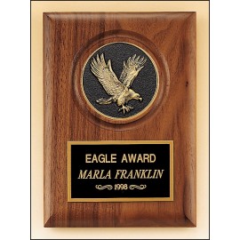 American Walnut Plaque w/Finely Detailed Eagle Medallion with Logo