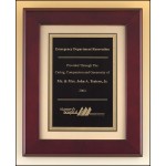 Personalized Airflyte Rosewood Stained Piano-Finish Frame w/Black Brass Plate & Brushed Metal Background