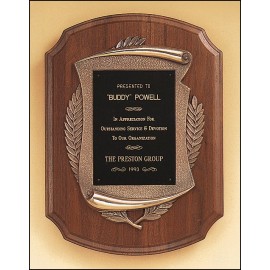 Personalized Manchester Series American Walnut Plaque w/Antique Bronze Casting (11"x 15")