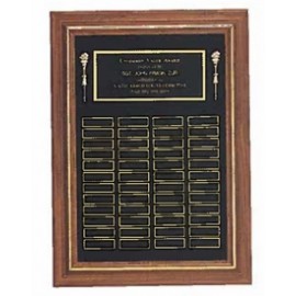 Roster Series Walnut Perpetual Plaque w/36 Brass Plates & Black Velour Background (18"x 25") with Logo