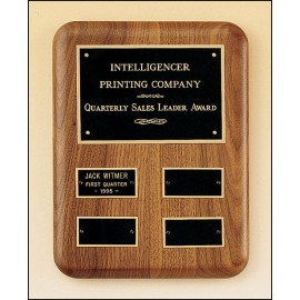 Custom Airflyte Edge Quarterly Award Plaque w/4 Black Brass Plates (8"x 10.5")