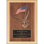 American Walnut Stained Plaque w/Large Eagle Casting (14"x 20") with Logo