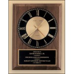 American Walnut Vertical Quartz Wall Clock w/Round Face (8"x 10") with Logo