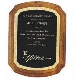 Personalized Witney Series Plaque w/Black Brass Plate & Florentine Border Design (9"x 12")