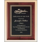Airflyte Rosewood Piano-Finish Plaque w/Black Brass Plate & Design Border (8"x 10.5") with Logo